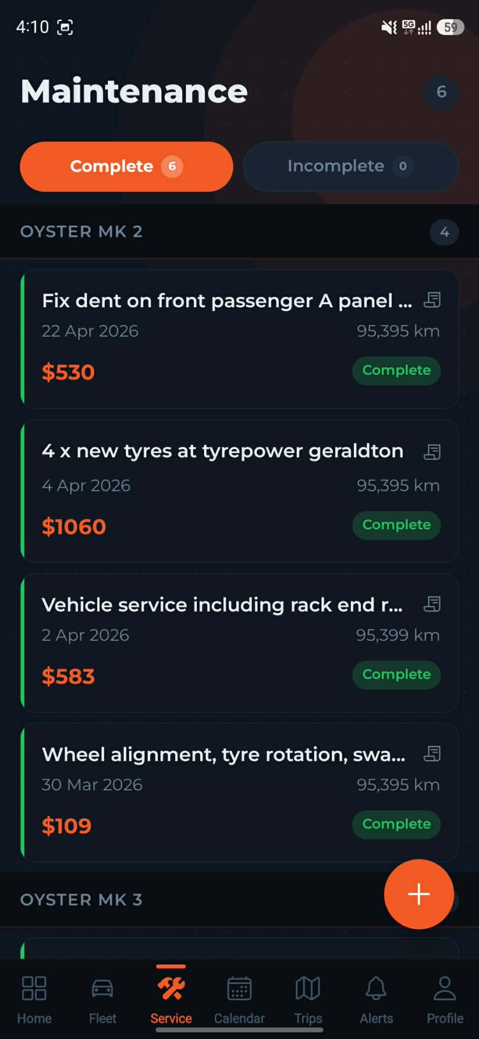 FleetTrack Pro maintenance screenshot